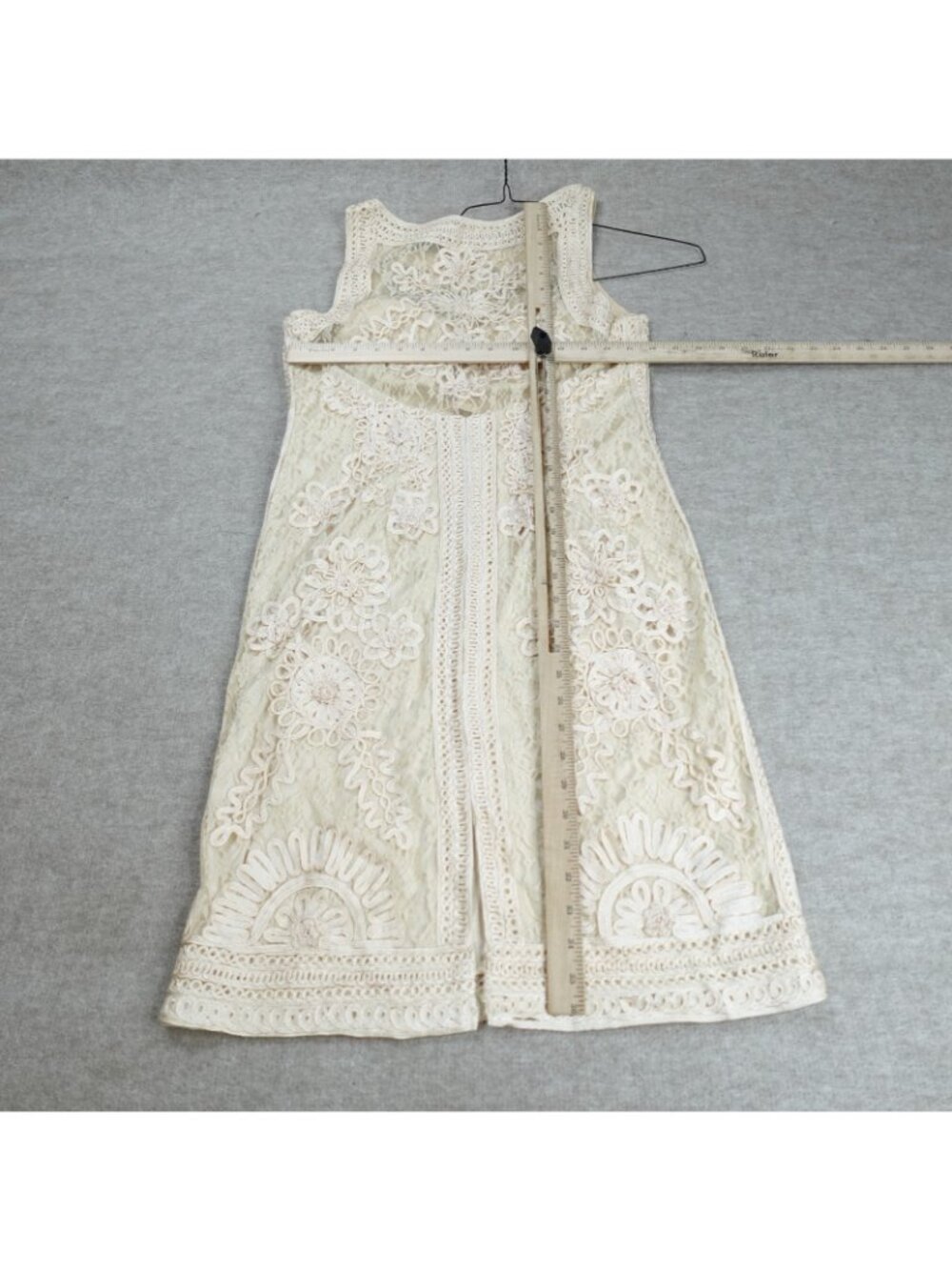 Sue Wong Women's Dress 12 Ivory Cream Lace Nocturne Sheath Cocktail Wedding - Picture 7 of 13